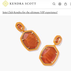 Kendra Scott Daphne Enamel Frame Gold Drop Earrings